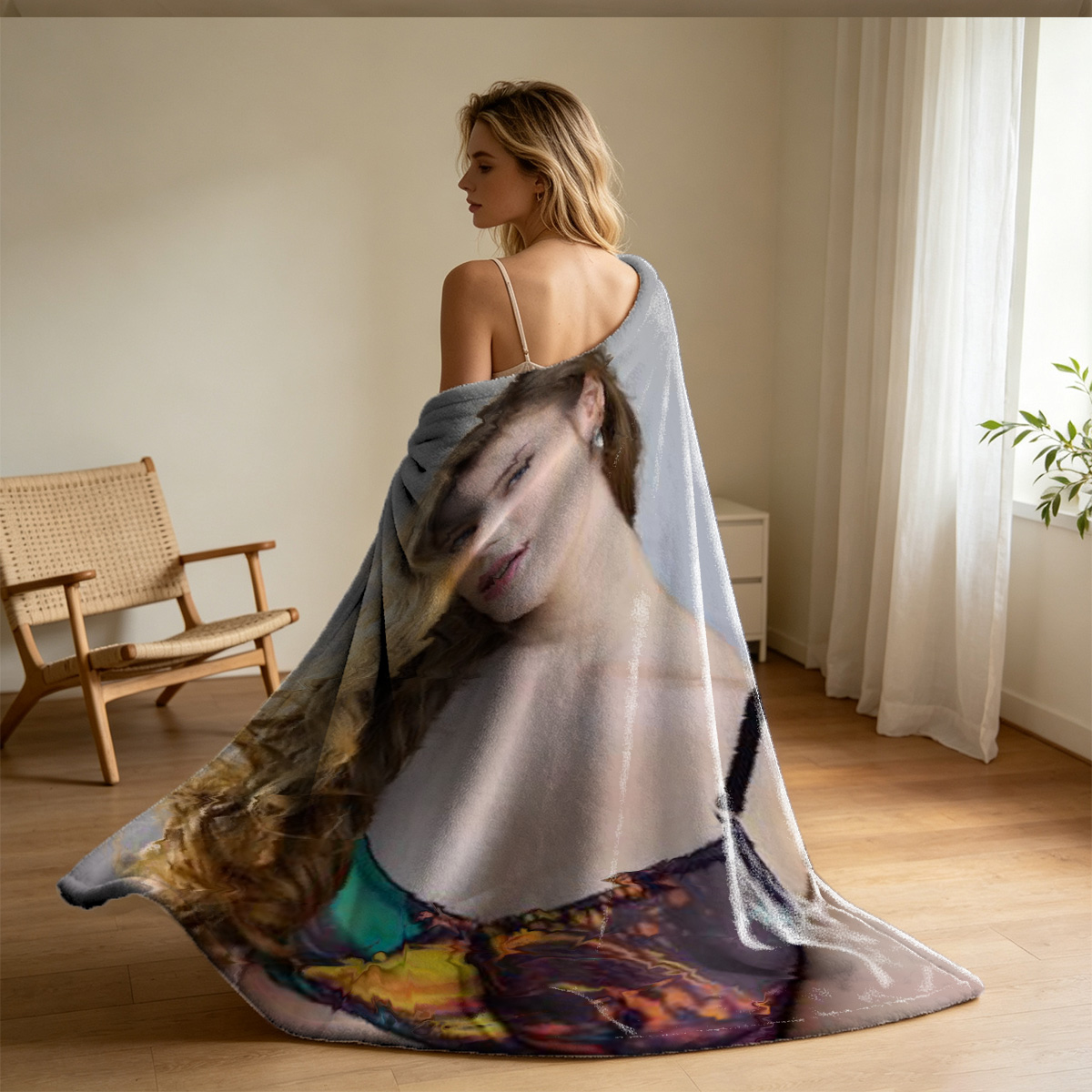 Leopard Thong Back View - Blanket