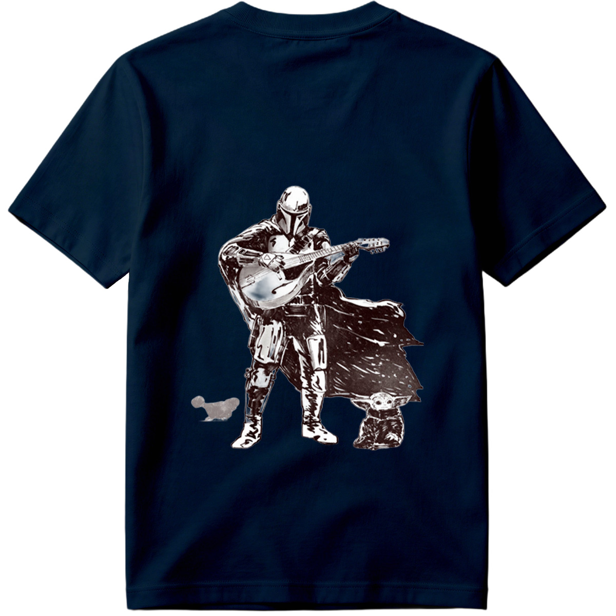 The Mandalorian Playing Mandolin with Grogu - Tee