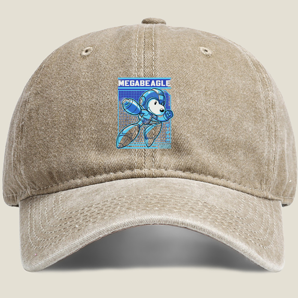 MegaBeagle: A Robotic Dog Adventure - Washed Denim - Baseball Cap
