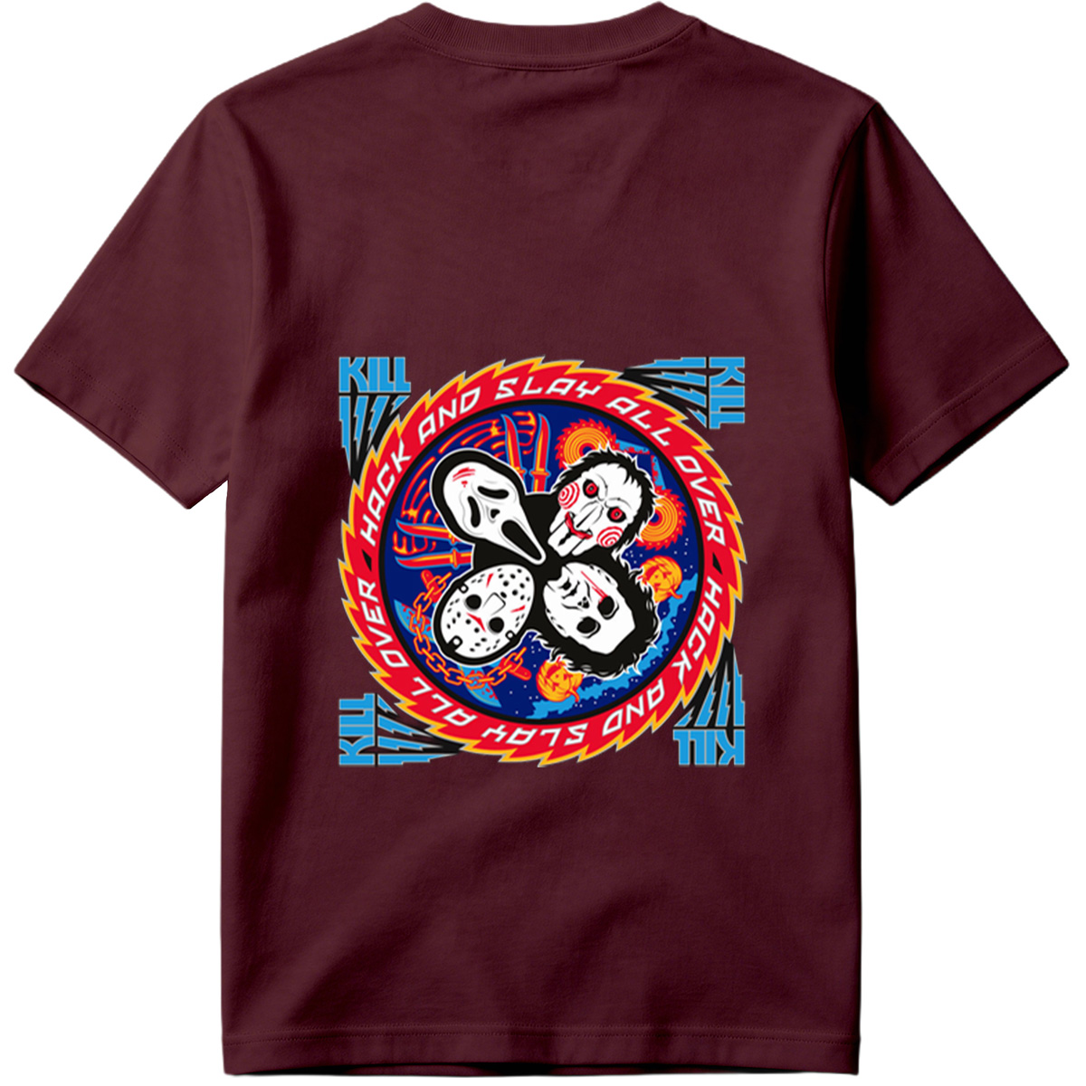 Halloween Horror Icons: Michael Myers, Ghostface, Leatherface, and Jigsaw - Tee