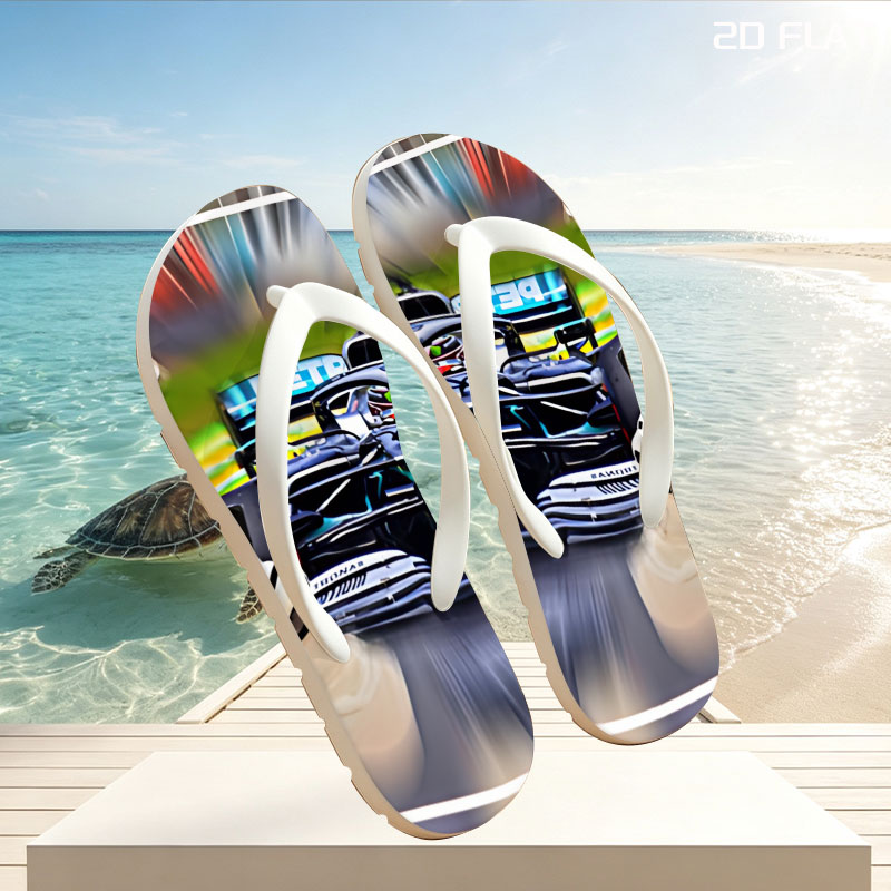 Lewis Hamilton, Mercedes F1 Driver, Celebrating Victory on Track -  flip-flops