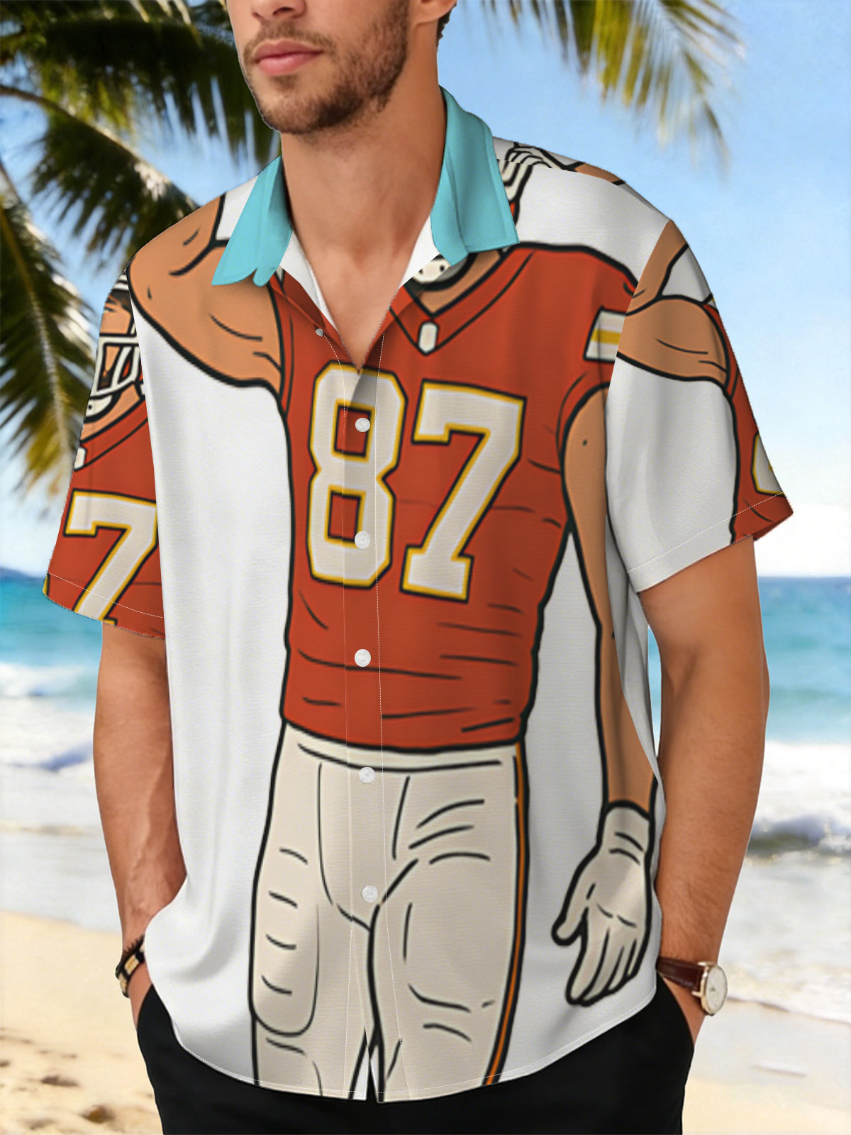 American Football Player #87 Flexing Muscle -  Shirt