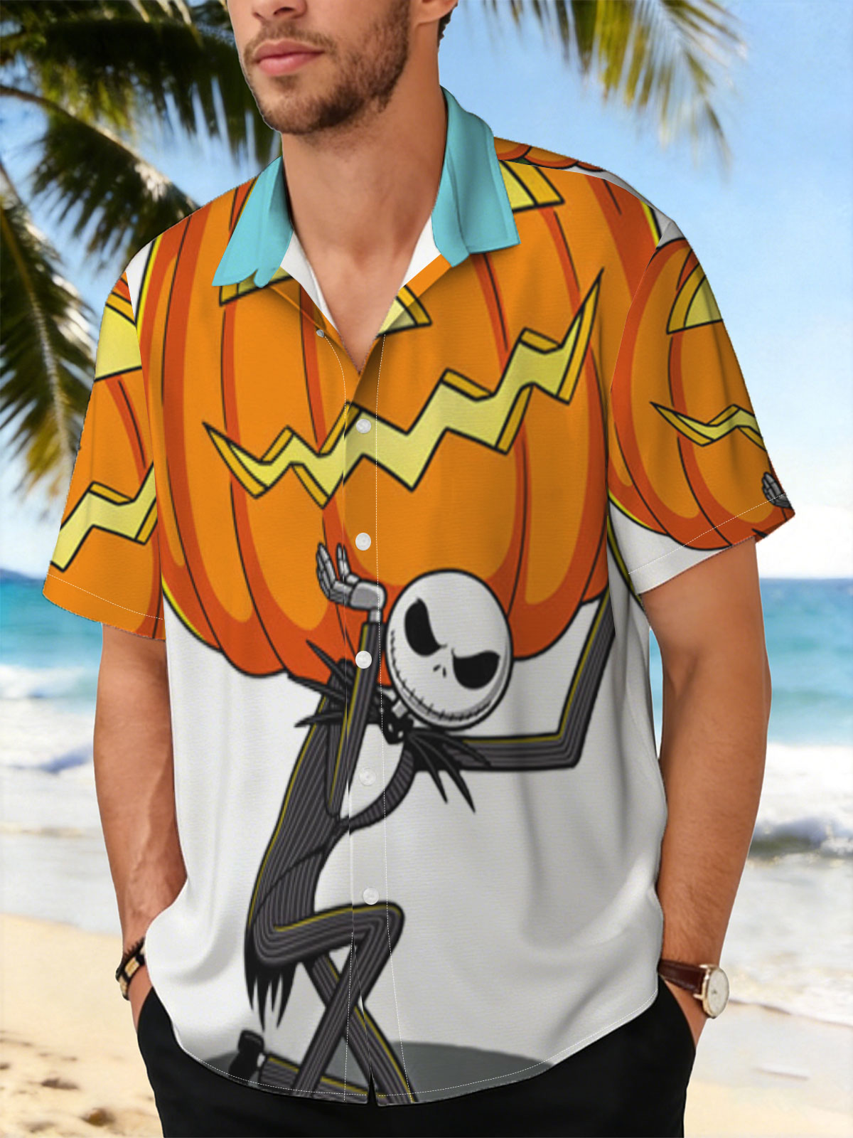Jack Skellington Holding a Giant Jack-o'-Lantern -  Shirt