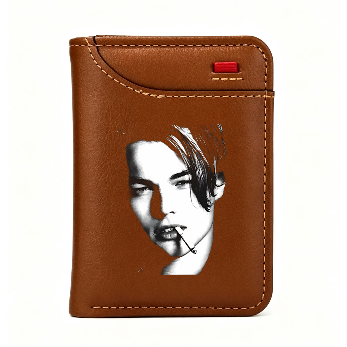 Tom Cruise Smoking Cigarette in Black and White Portrait - Vertical Style Wallet