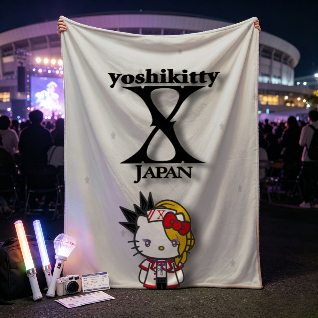 Yoshikitty X Japan Character Design with Hello Kitty Fusion Art - Blankets
