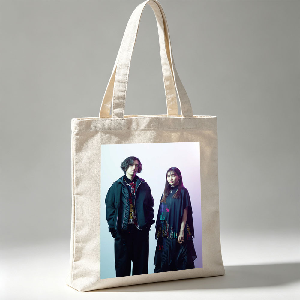 YOASOBI in Studio Portrait - Fashionable Duo Poses Against Gradient Background - Canvas tote bags