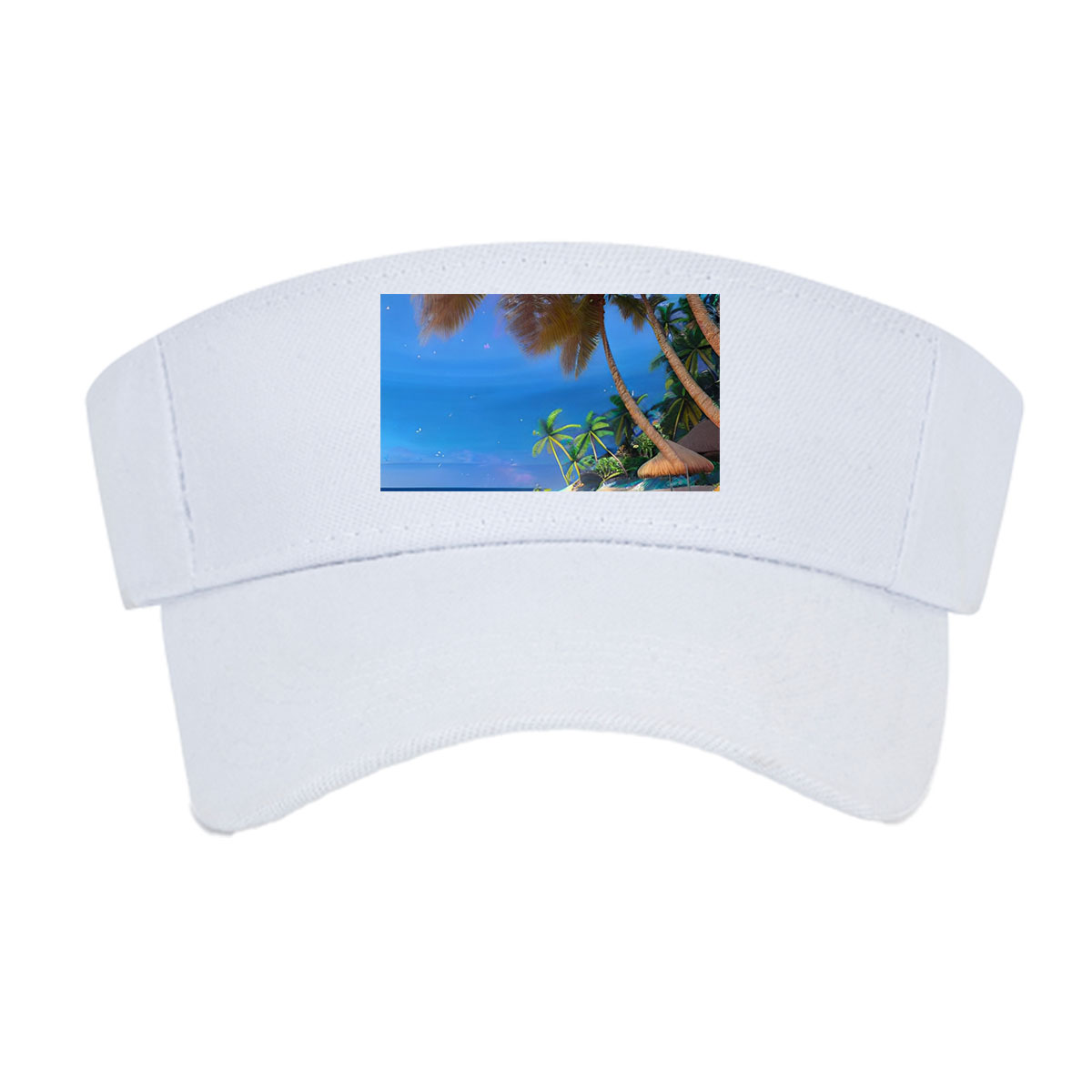 Tropical Beach with Palm Trees and Crystal Clear Water -  Visor cap