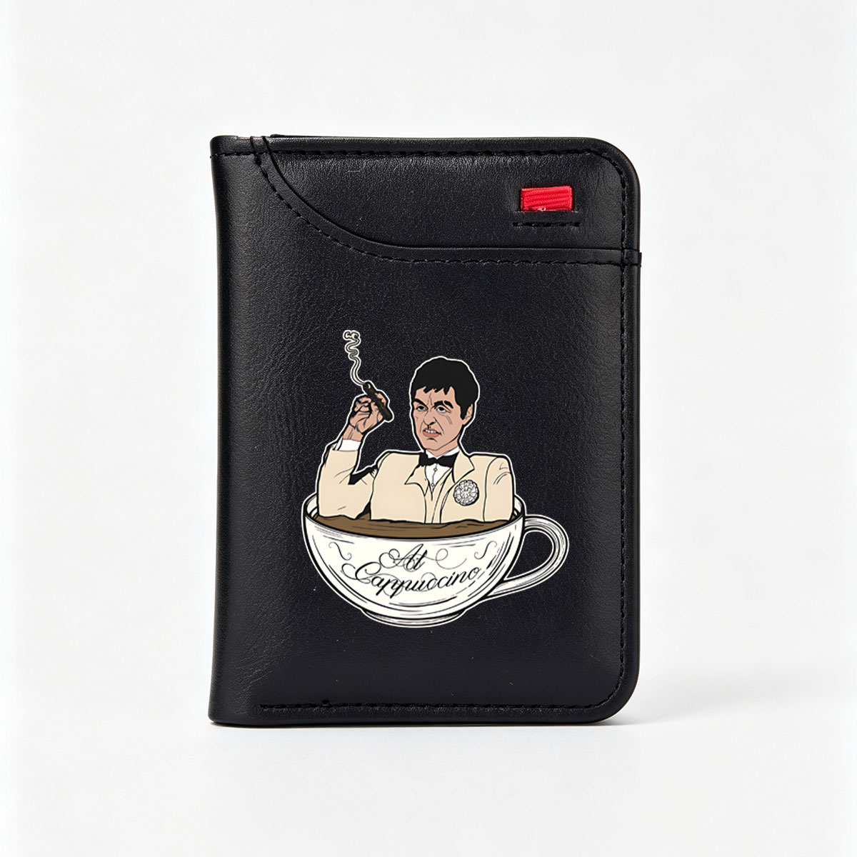Al Capone in a Cappuccino Cup - Vertical Style Wallet