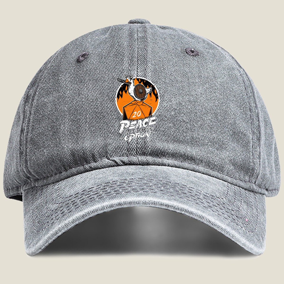 Duck Viking: Peace Was Never an Option - Washed Denim - Baseball Cap