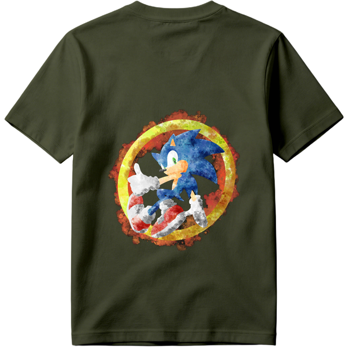 Sonic the Hedgehog in Watercolor Style - Tee