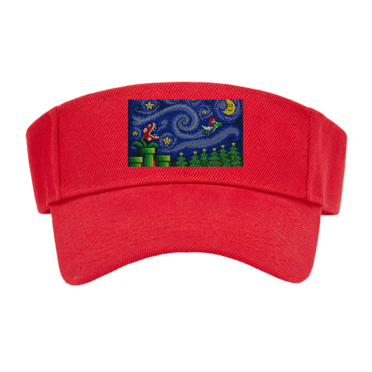 Mario and Yoshi in Starry Night with Bowser and Pipe Scene -  Visor cap