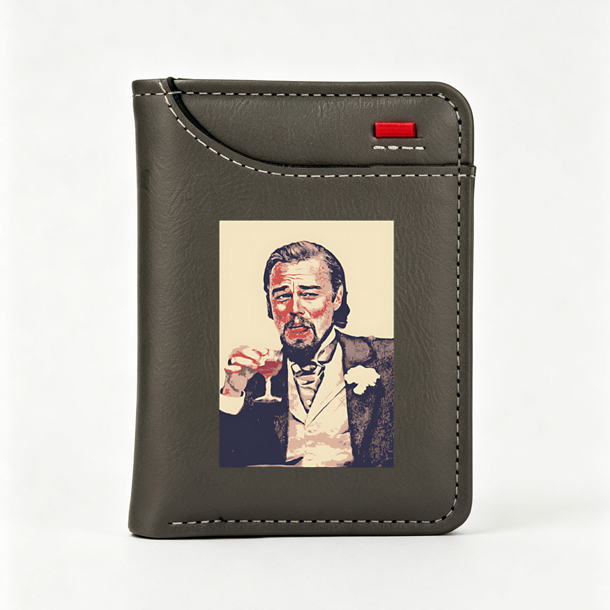 Leonardo DiCaprio as Jay Gatsby holding a cocktail - Vertical Style Wallet