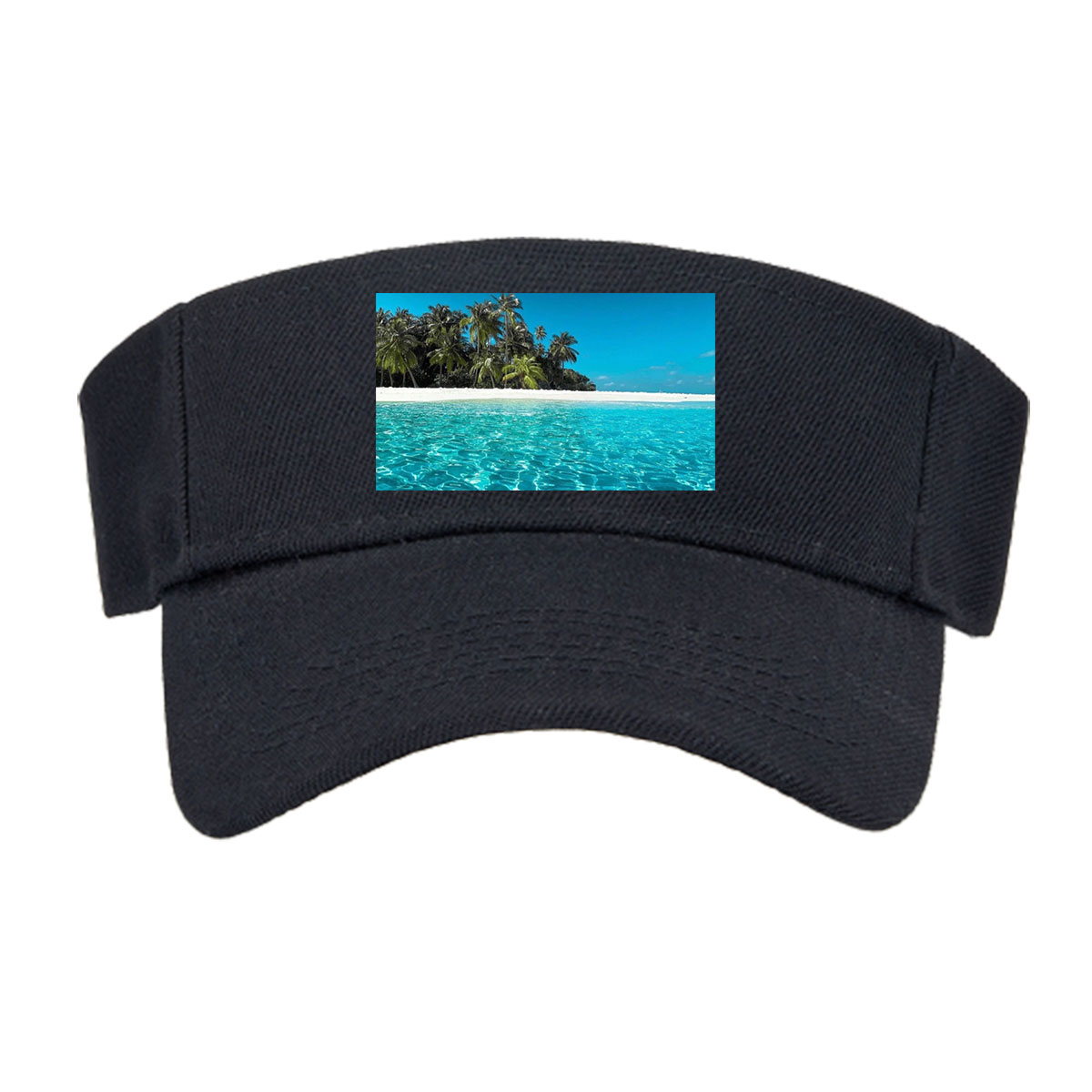 Crystal Clear Waters and Palm Trees on a Tropical Beach -  Visor cap