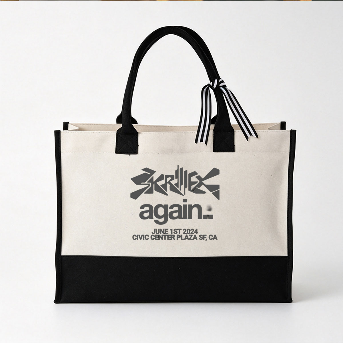 Skrillex Returns to Civic Center Plaza SF, CA on June 1st 2024 - Canvas patchwork gift tote bag