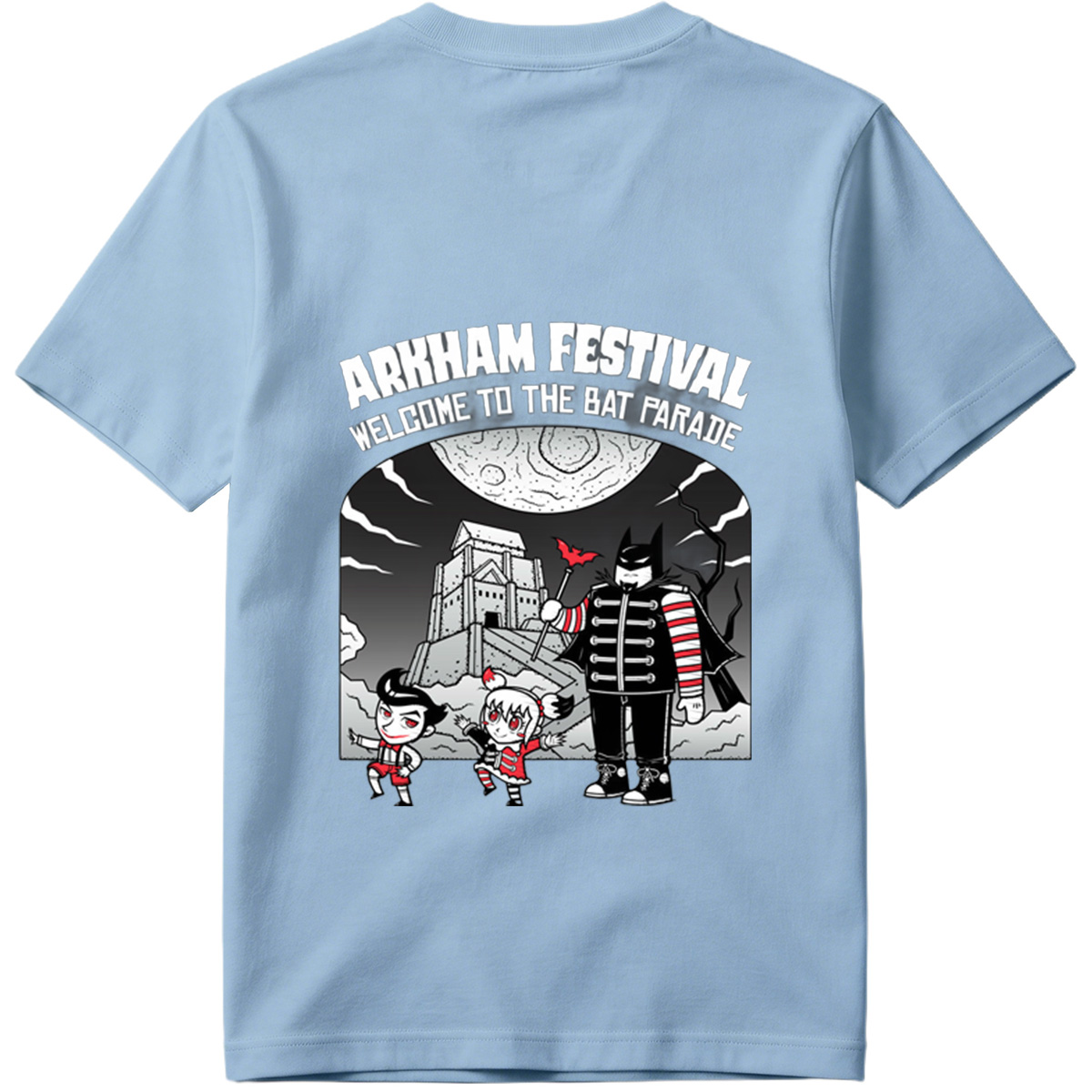 Arkham Festival: Batman, Harley Quinn, and The Joker in the Bat Parade - Tee
