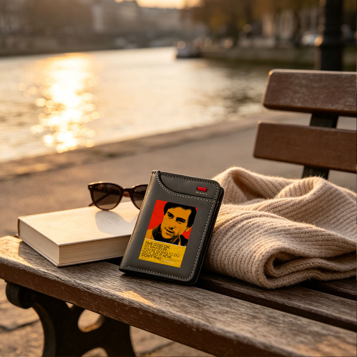 Robert De Niro Quote: Time Goes On, Do It Now - Vertical Style Wallet