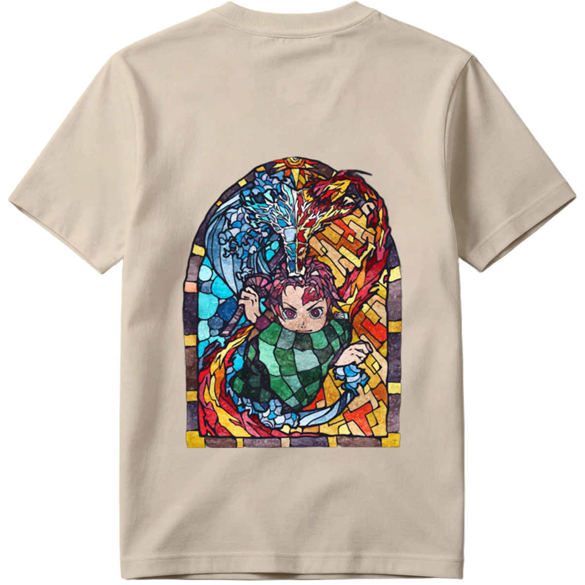 Demon Slayer Tanjiro Kamado Stained Glass Art - Tee