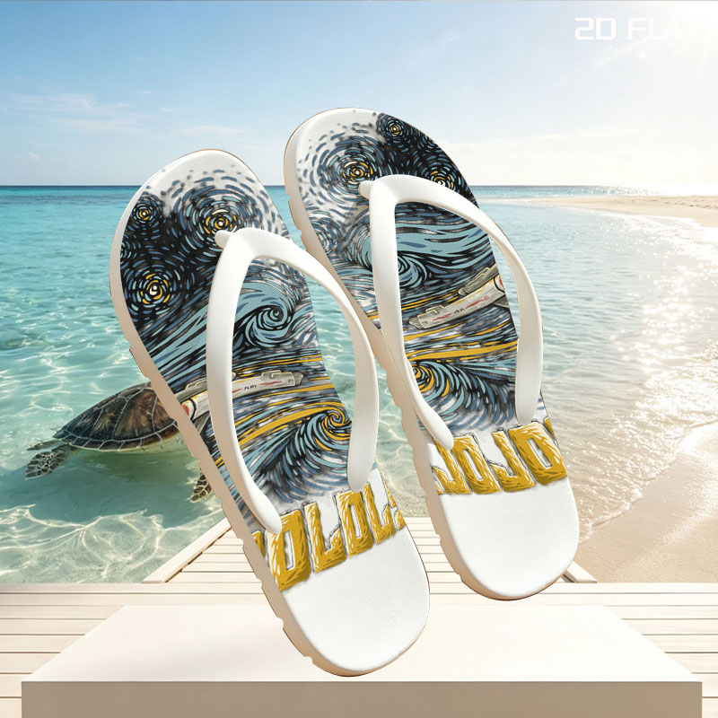 Star Trek USS Enterprise in Van Gogh Style: To Boldly Cogh -  flip-flops