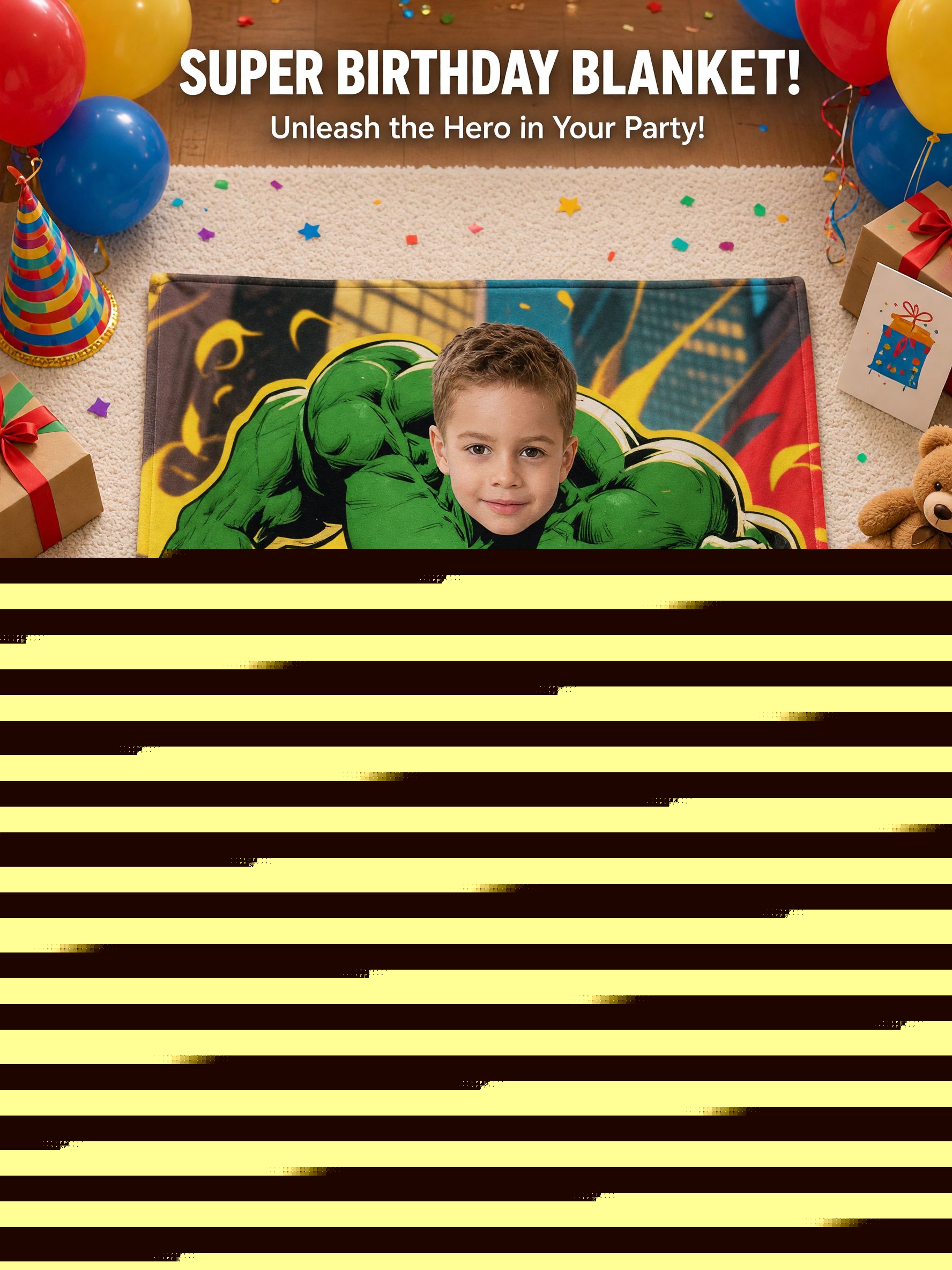 Custom Face Superhero Photo Flannel Blanket, Ultra Soft Anti-Pilling Cozy Throw, Ideal Personalized Gift for Kids