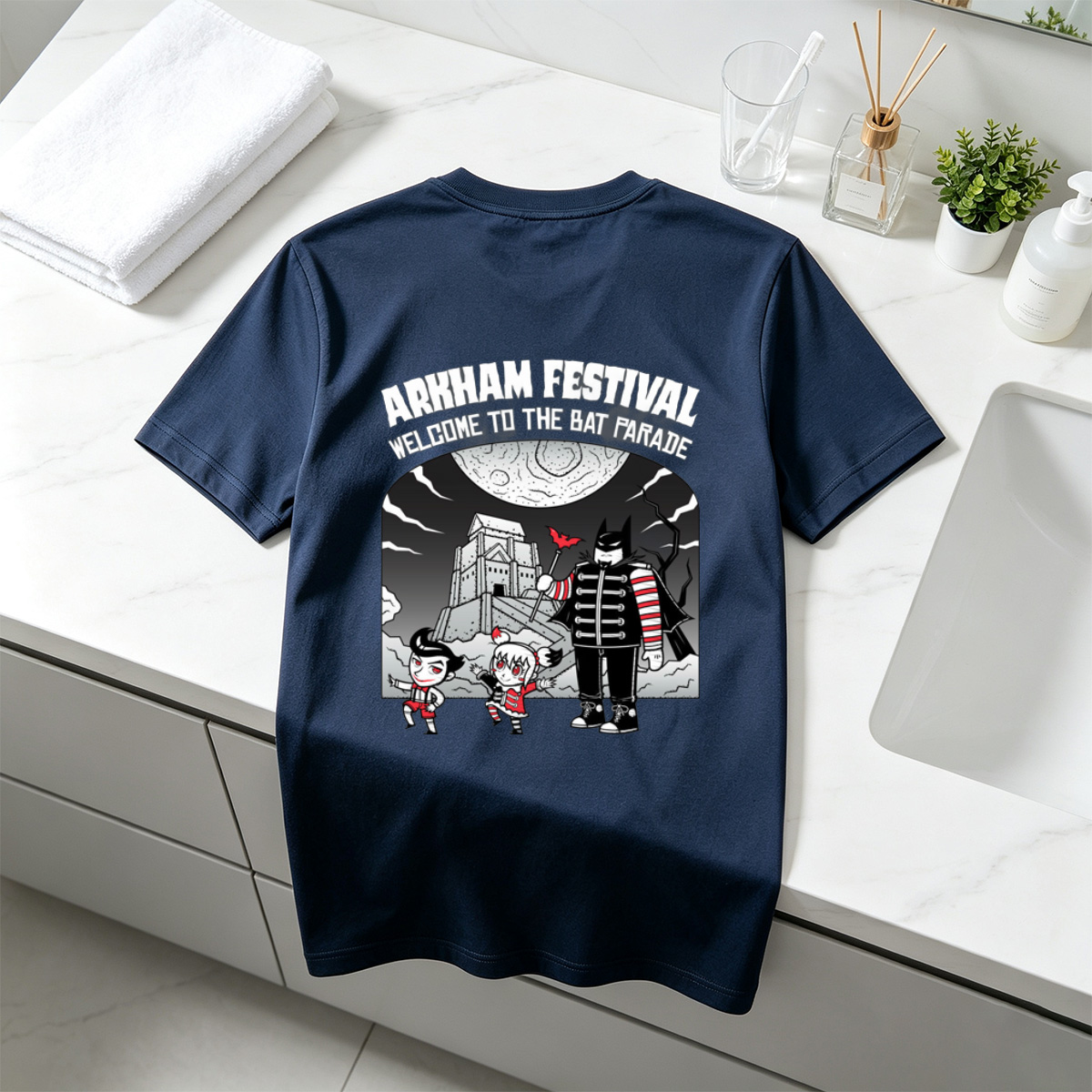 Arkham Festival: Batman, Harley Quinn, and The Joker in the Bat Parade - Tee