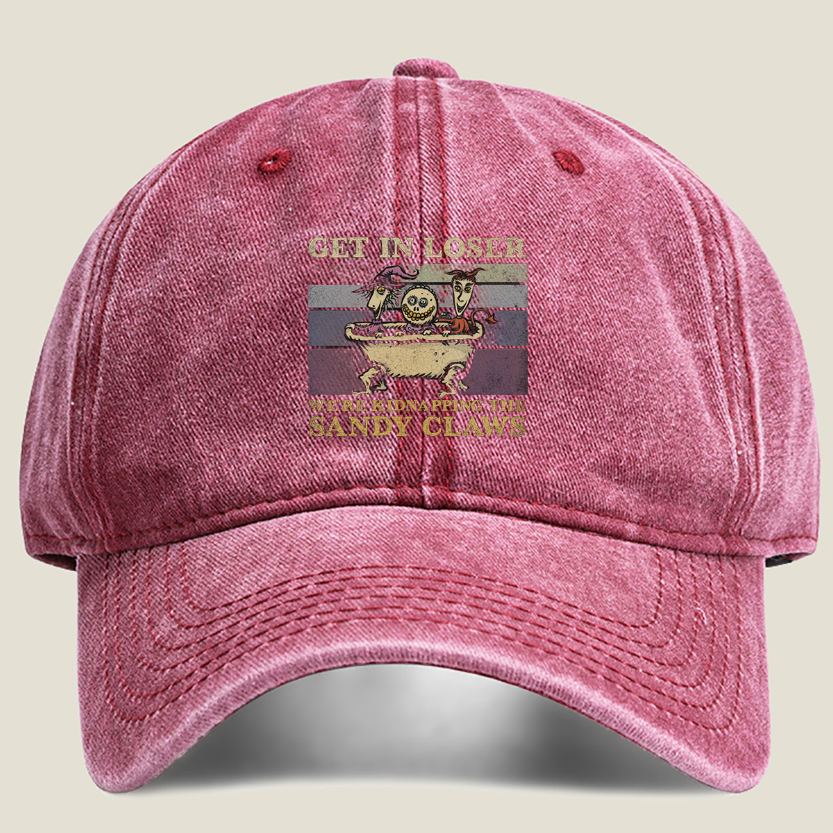 The Nightmare Before Christmas: Jack, Sally, and Oogie Boogie in a Bathtub - Washed Denim - Baseball Cap