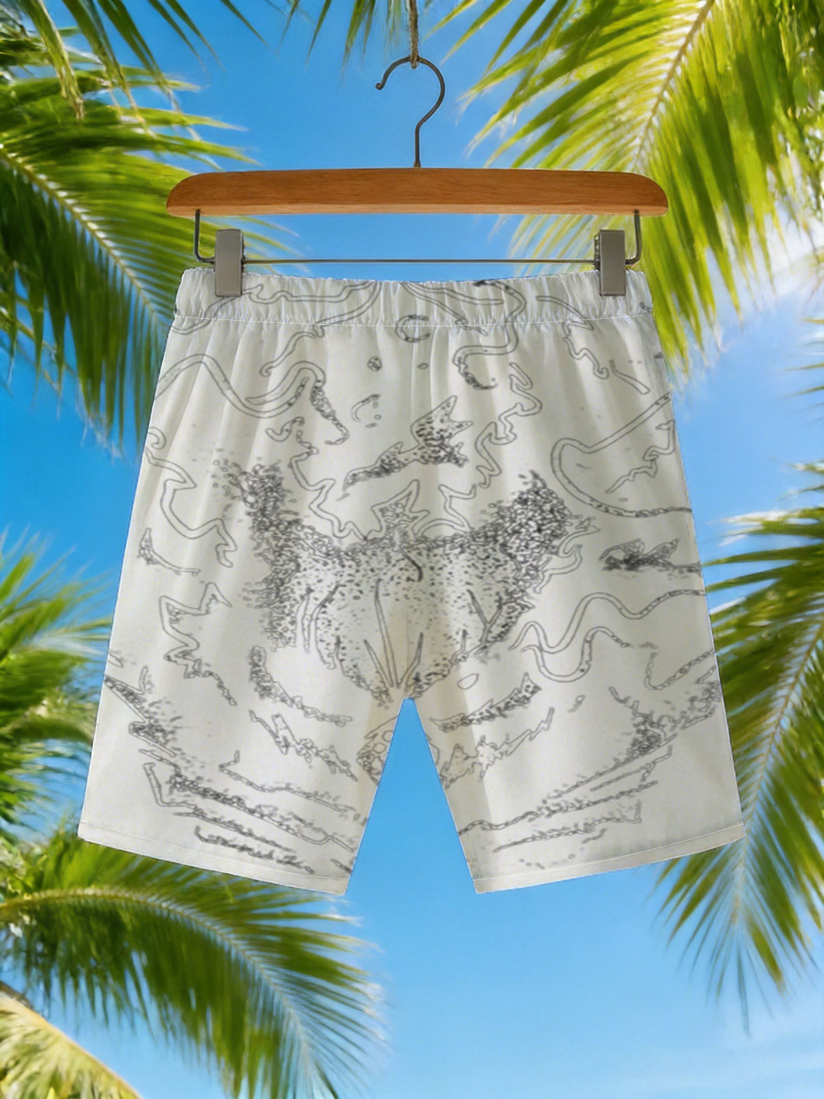 Dark Fantasy Dragon Head Artwork -  Beach shorts