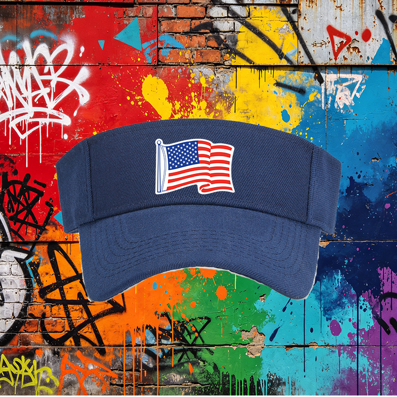 Unisex Classic Mesh Hat with American Flag Print - Lightweight Breathable Sun Protection Cap for Outdoor Activities, Ideal for Men and Women on Beach, Camping, Fishing, and Patriotic Events
