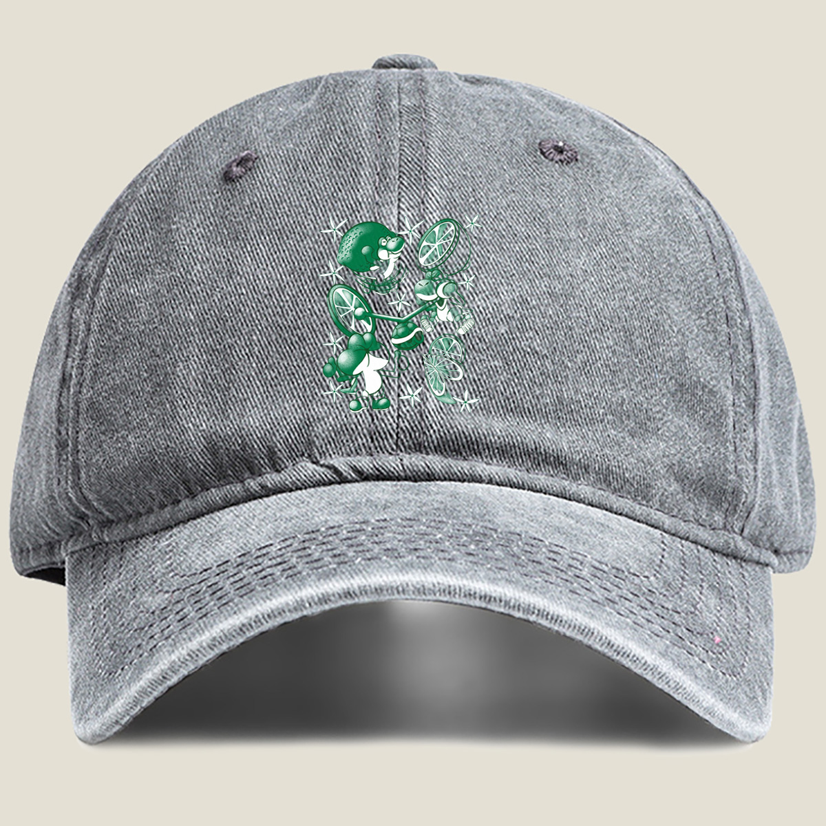 Yoshi and Lime Adventure - Washed Denim - Baseball Cap