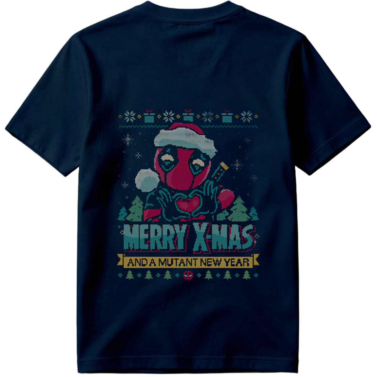 Deadpool Christmas Sweater: Merry X-Mas and a Mutant New Year - Tee