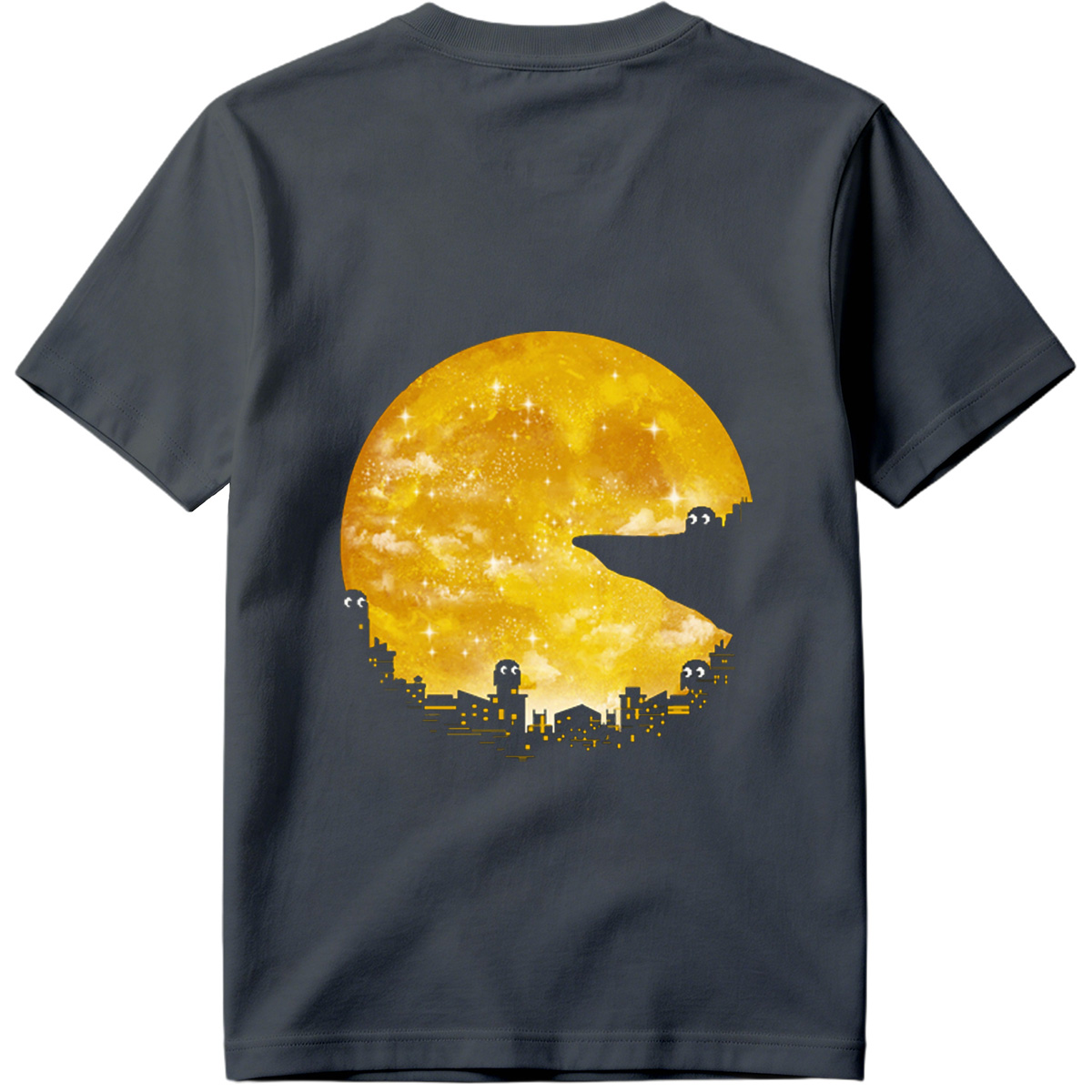 Pac-Man Cityscape Under the Moon - Tee