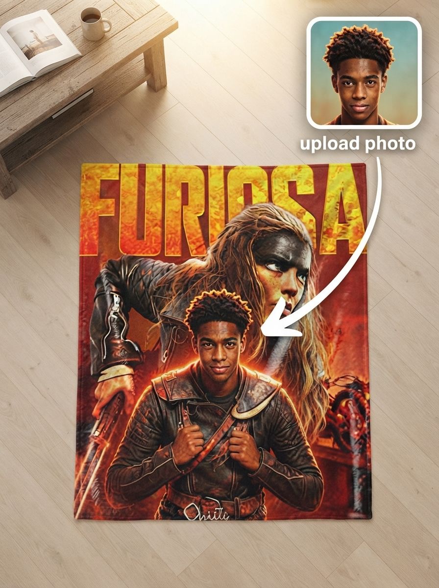 Custom Photo Face Flannel Blanket Personalized Movie Poster Throw Anti-Pilling Cozy Bed Couch Blanket Ideal Gift