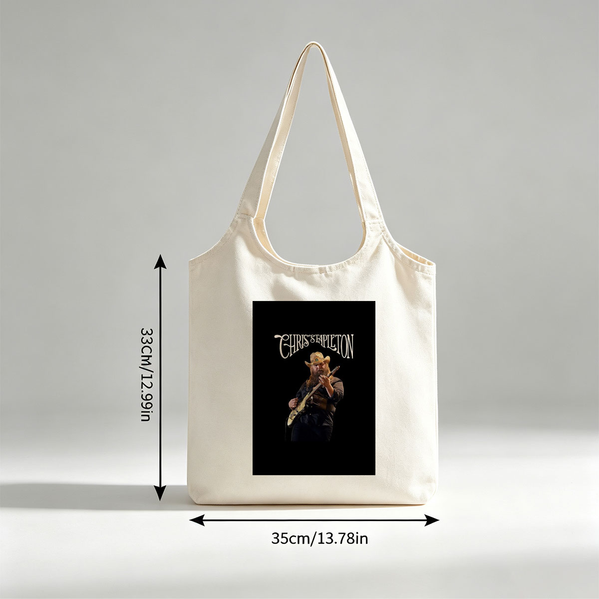 Chris Stapleton Live Performance Playing Guitar on Stage - Canvas shoulder bags/