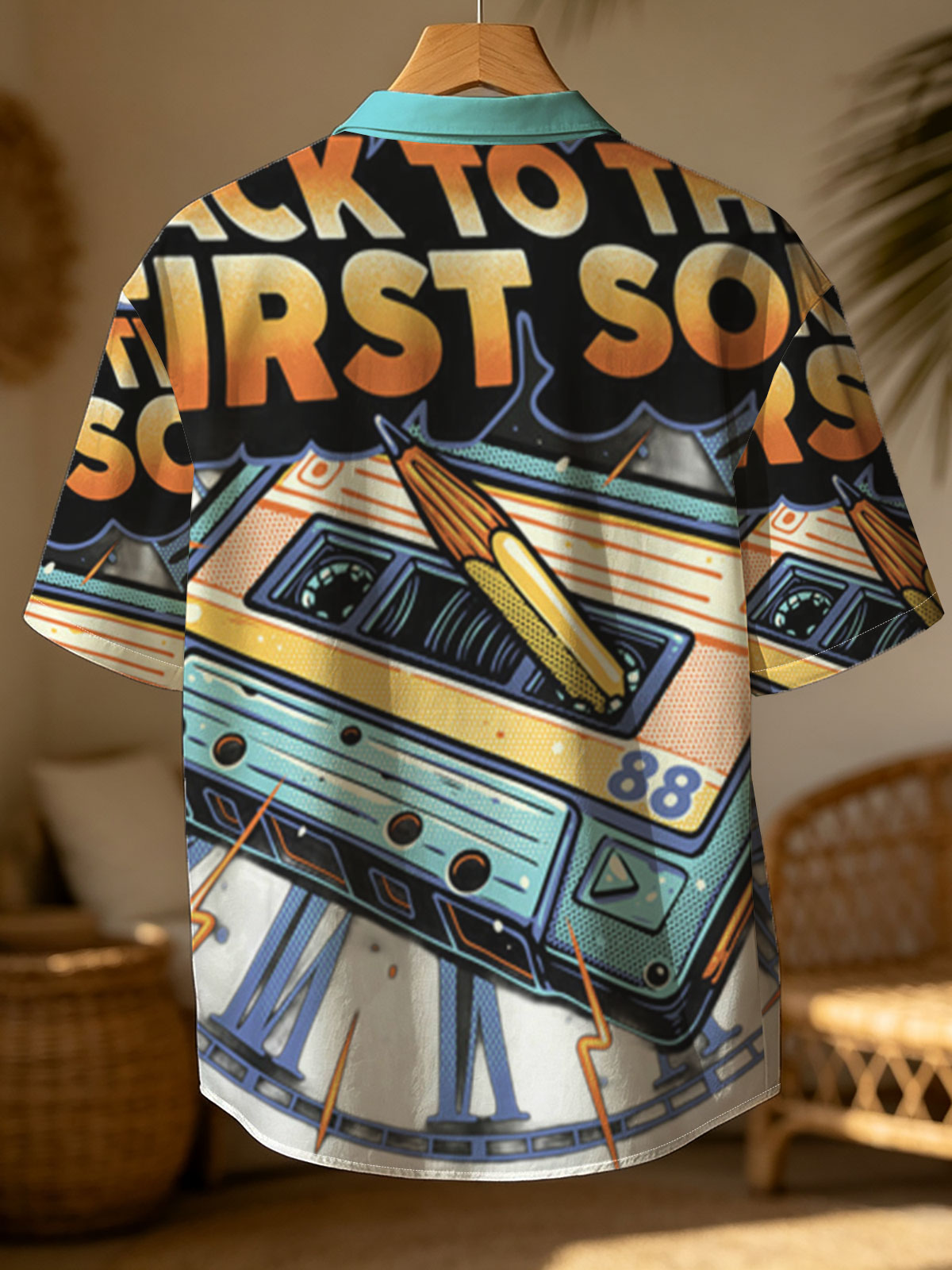 Back to the First Song: Cassette Tape with Pen and Clock Design -  Shirt
