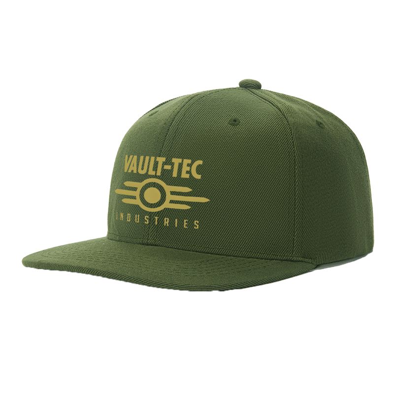 Flat Brim Baseball Cap Vault Tec Industries Logo Print Streetwear Underground Skate Style for Basketball Court Urban Streets Skate Park Skaters Rappers Streetwear Enthusiasts