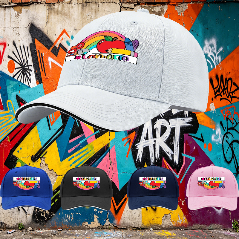 Unisex Classic Sandwich Hat with Rainbow Apple Art Print #LAMAAETA - Perfect for School Events, Art Classes, and Creative Outings - Ideal for Students, Teachers, and Art Enthusiasts
