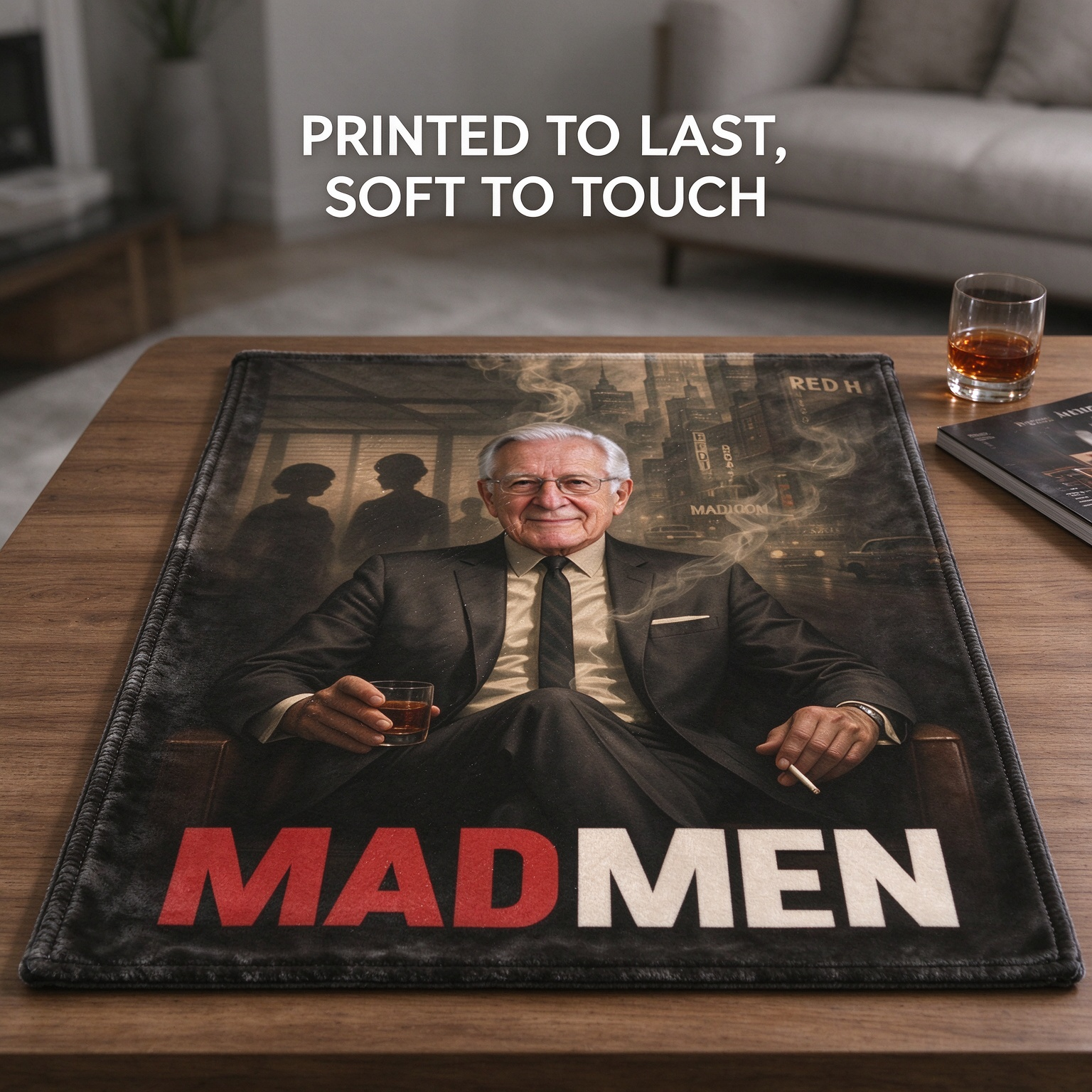 Custom Portrait Photo Flannel Blanket, Ultra Soft Anti-Pilling Fleece Throw, Ideal Personalized Gift for Bed and Couch
