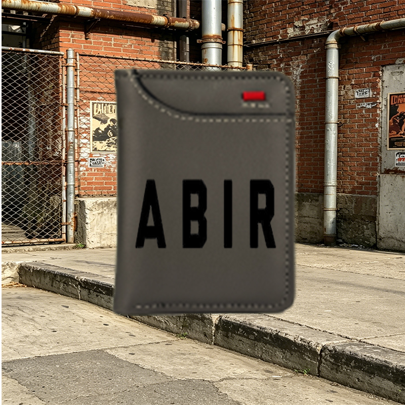 Unisex Vertical Wallet with ABCR Monogram Print - Compact RFID Blocking Wallet for Daily Use, Travel, and Casual Outings - Ideal for Men and Women Seeking Stylish and Functional Accessory