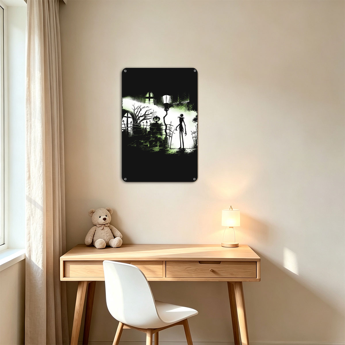 Jack Skellington in a Haunted Halloween Scene - painting