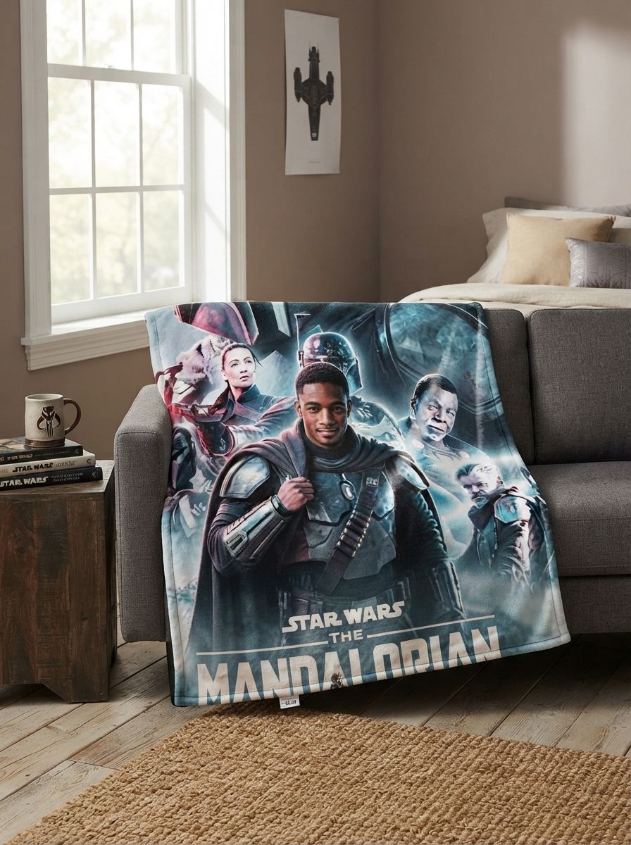 Custom Photo Face Flannel Blanket Personalized Sci Fi Warrior Character Soft Warm Throw Ideal Keepsake Gift