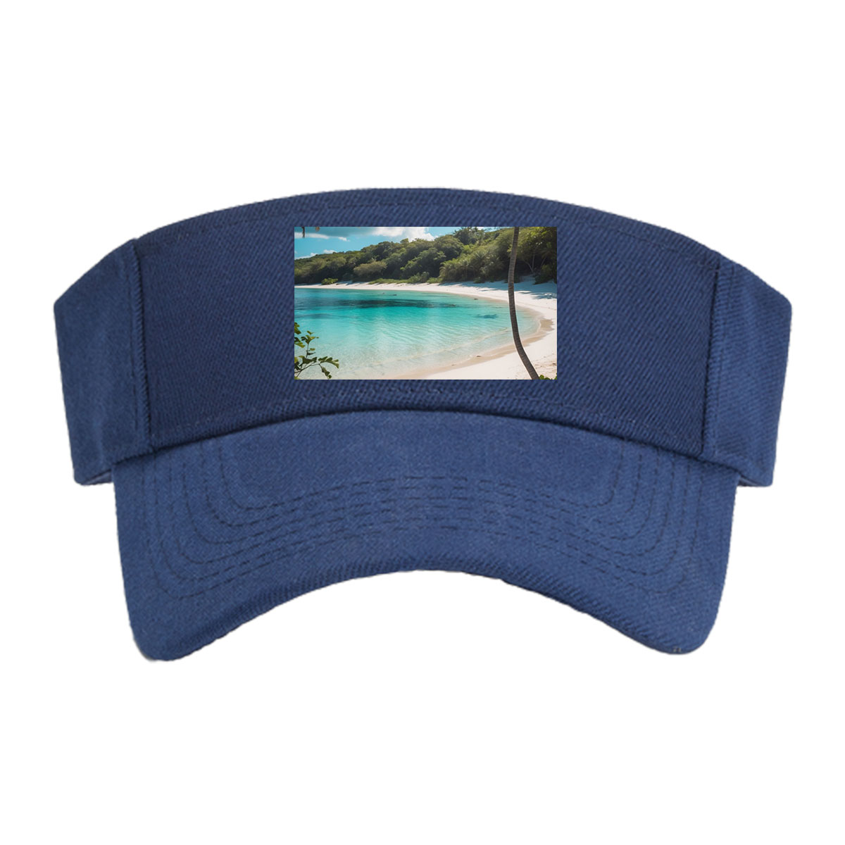 Tropical Beach with Palm Trees and Crystal Clear Water -  Visor cap
