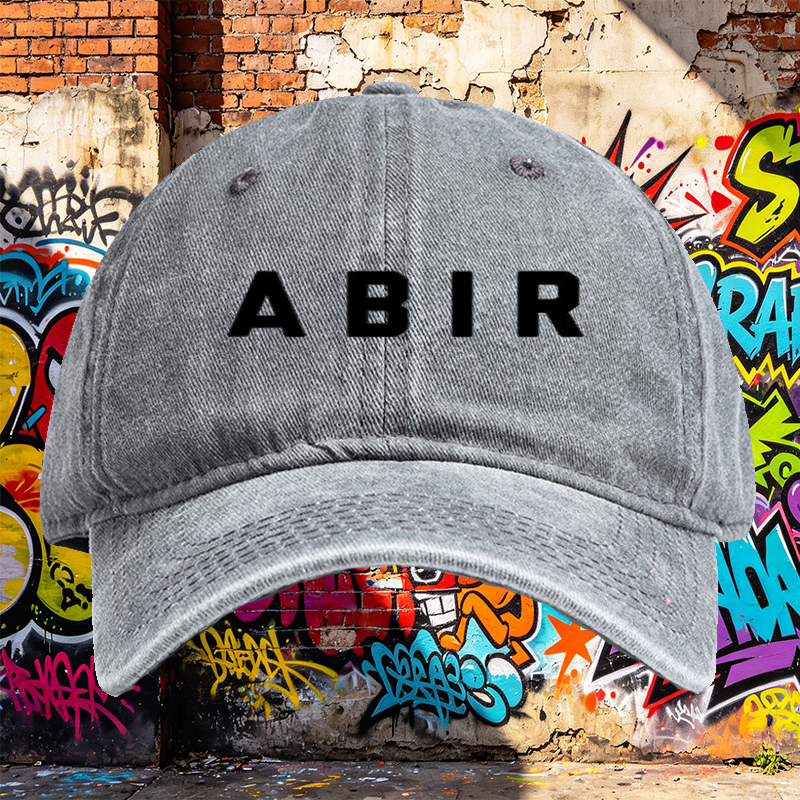 Unisex Classic Washed Cap with ABER Logo Print – Casual Streetwear Hat for Outdoor Activities, Urban Lifestyle, and Daily Wear – Perfect for Adults Seeking Comfortable and Stylish Headwear
