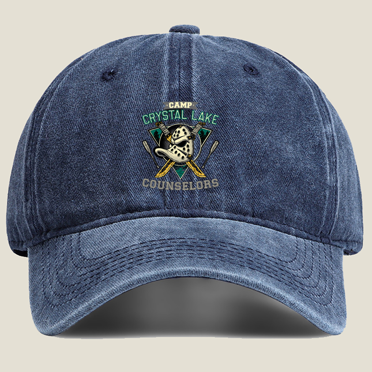 Camp Crystal Lake Counselors - Washed Denim - Baseball Cap