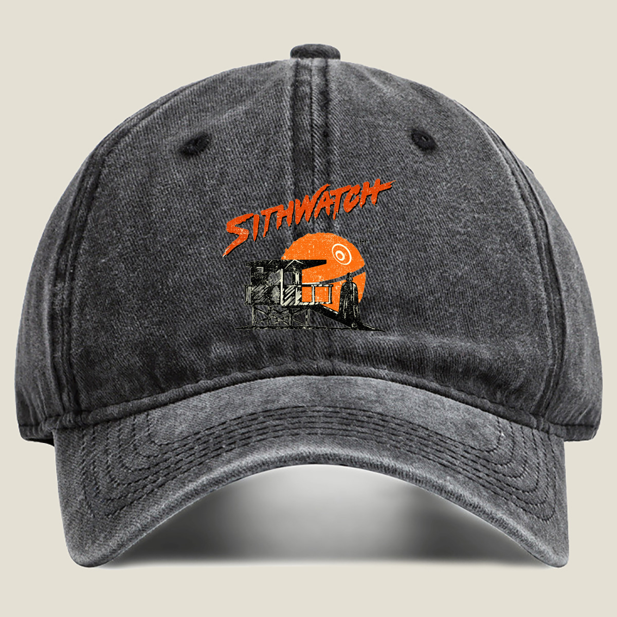 Sithwatch: Darth Vader at the Lifeguard Tower - Washed Denim - Baseball Cap