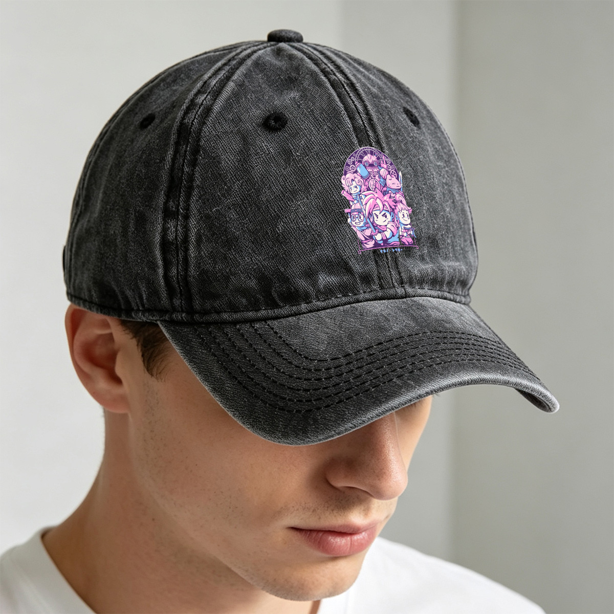 Chrono Trigger - Characters Group Portrait - Washed Denim - Baseball Cap
