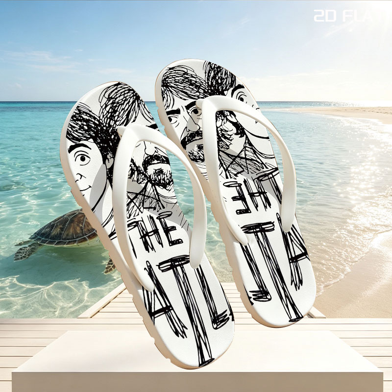 The Beatles Band Members Portrait Sketch -  flip-flops