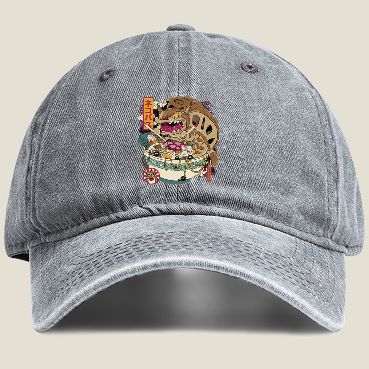 Cat Ramen: The Art of Neko Basu - Washed Denim - Baseball Cap