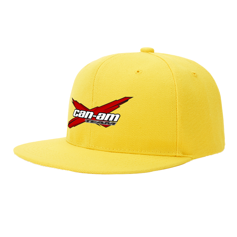 Flat Brim Baseball Cap Can-Am Team Logo Print Streetwear Underground Skate Style for Basketball Court Skate Park Urban Riders and Streetwear Enthusiasts