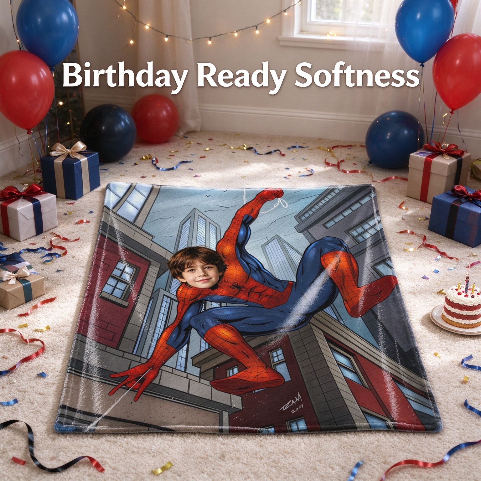 Custom Photo Face Superhero Blanket Ultra Soft Flannel Throw Cozy Personalized Gift for Kids and Superhero Fans