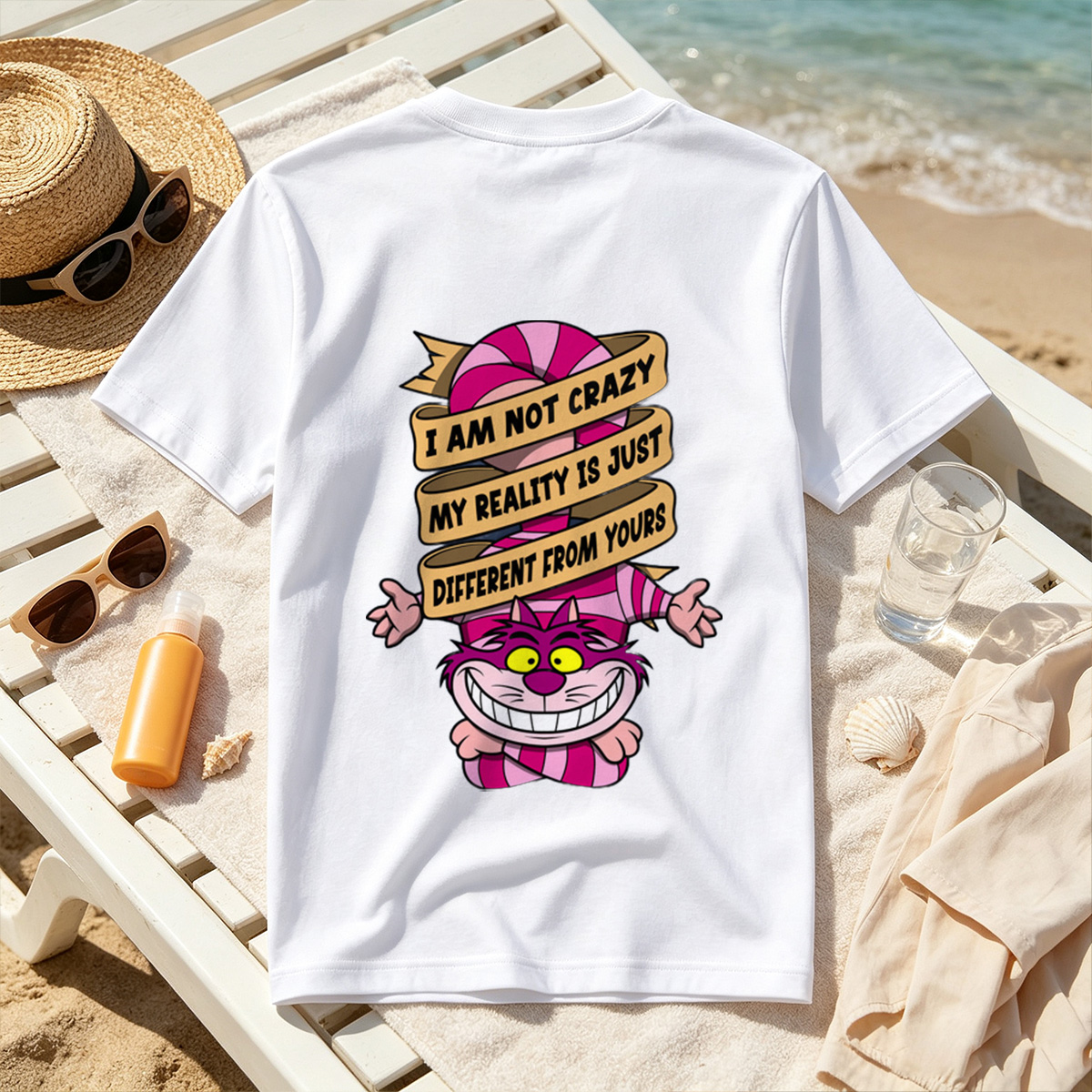 Cheshire Cat from Alice in Wonderland with Quote 