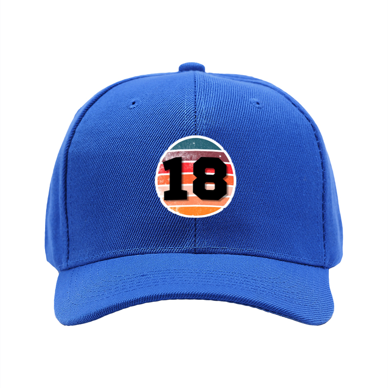 1pc New Baseball Cap with Number 18 Retro Stripe Print Unisex Adjustable Hat for Outdoor Activities and Casual Wear Adults Fashion Accessory